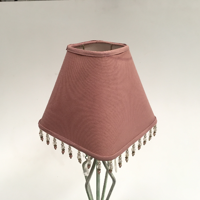 LAMPSHADE, Small Square Pink w Beads